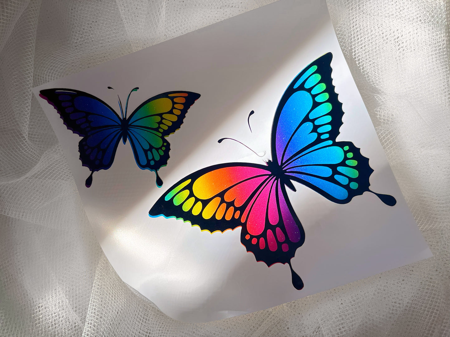 Rainbow Shimmer Butterflies Vinyl Sticker