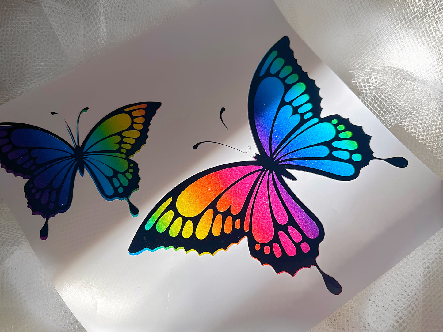Rainbow Shimmer Butterflies Vinyl Sticker