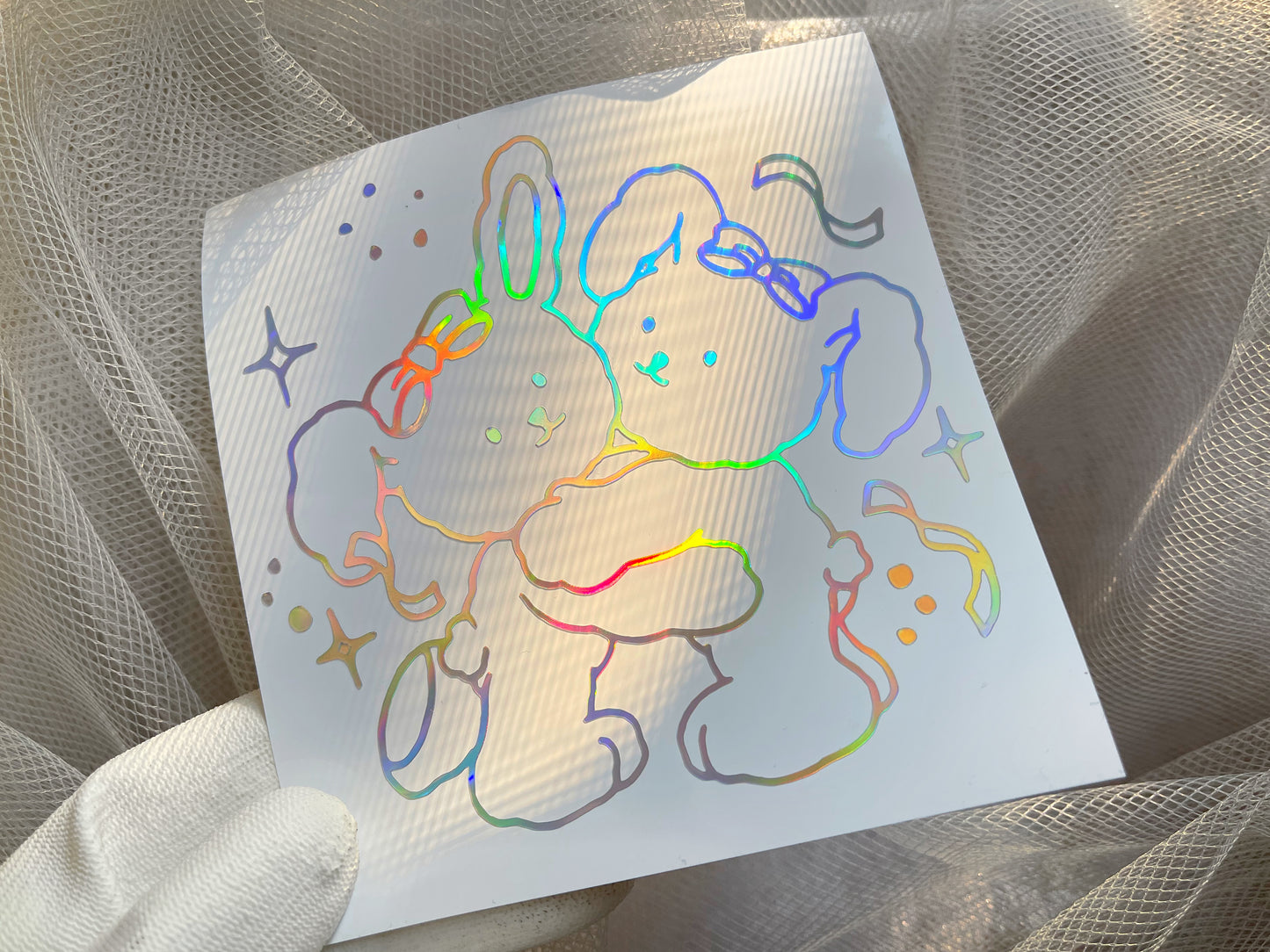 Hugging Bunnies Vinyl Sticker