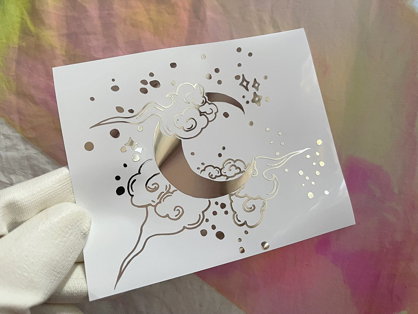 Moon In The Clouds Vinyl Sticker