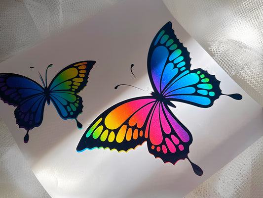 Rainbow Shimmer Butterflies Vinyl Sticker