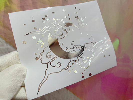 Moon In The Clouds Vinyl Sticker